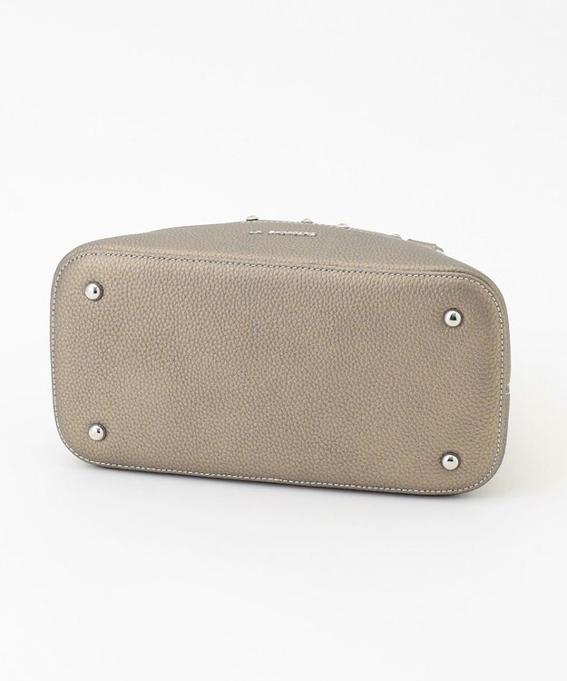 LA BAGAGERIE ラインストーンリベット　カウレザー2wayハンドバッグ ガンメタリック