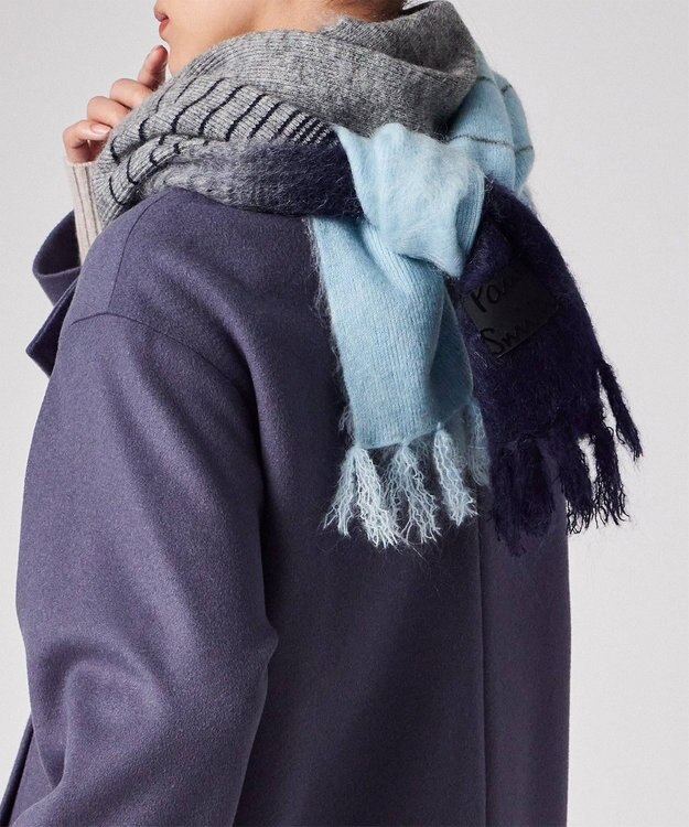 Paul Smith モヘア ミックス マフラー ネイビー