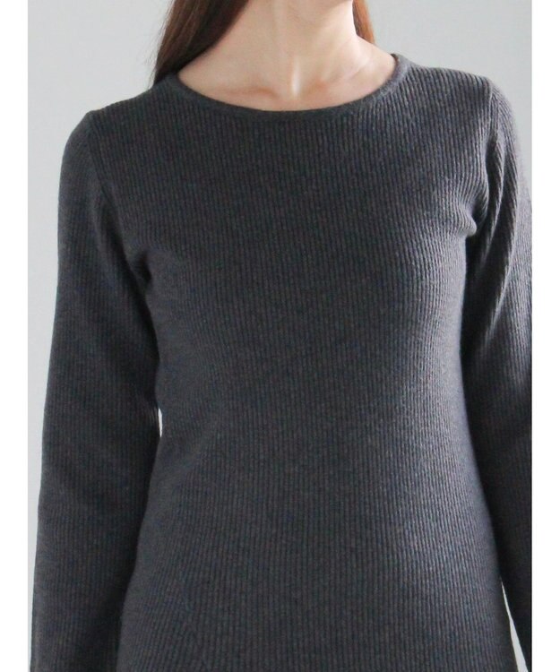 Te chichi 【宮本茉由着用】リブニットドッキングアシメワンピース チャコールグレー