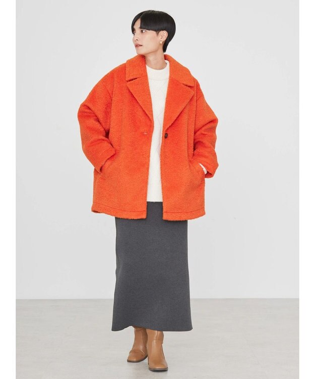 AMERICAN HOLIC シャギーコクーンミディコート Orange