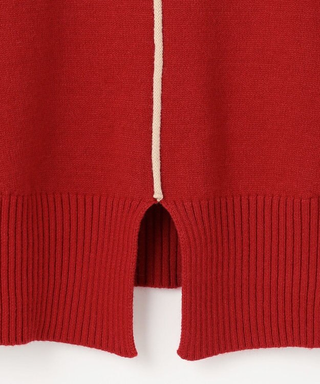 ANY SIS 【洗える・2SET】ボリューム ニット × スエードライク スカート セット レッド×ライトベージュ