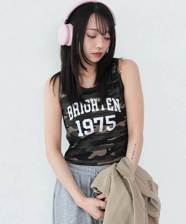 WEGO 【カップ付き】グラフィックカップインタンク 柄6