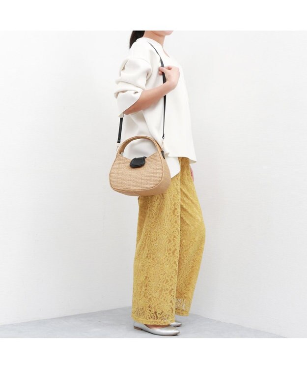 UNBILLION カシュカシュ cachecache /　ポリプロピレン2wayホーボーバッグ ベージュ