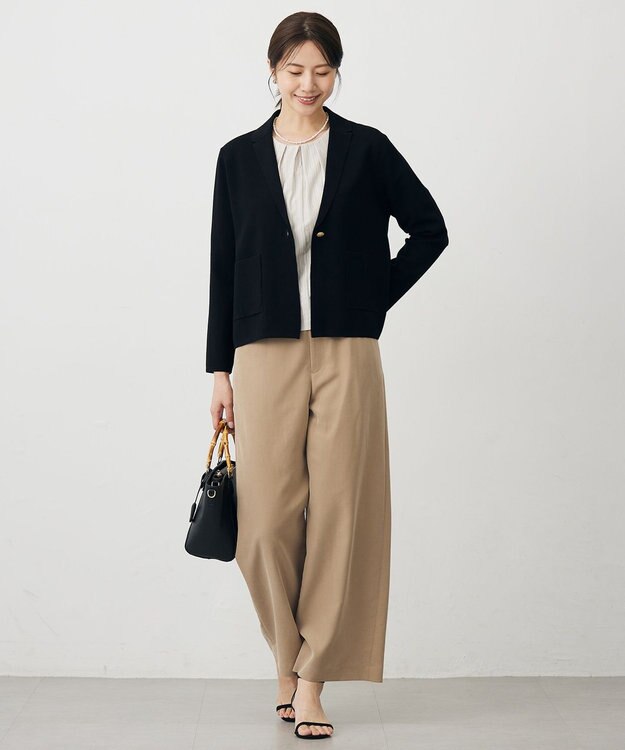 J.PRESS LADIES VIGODA テーラード ニット ジャケット ブラック系