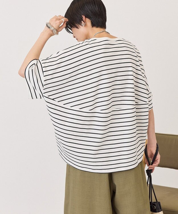 AMERICAN HOLIC 【先行予約】ボーダーコクーンプルオーバー Off White
