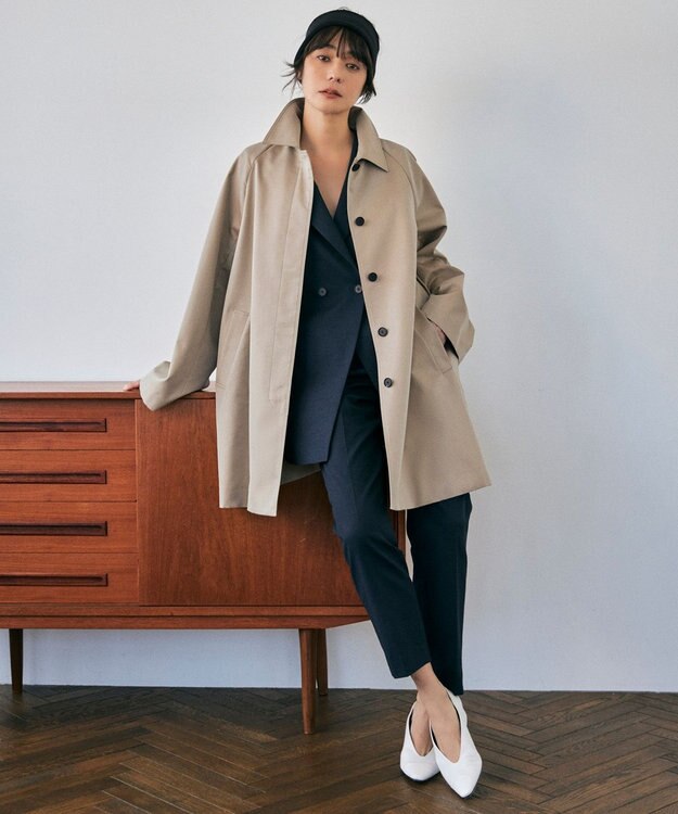 ICB 【接触冷感・UVケア・撥水・洗える】 LooseWeave テーパードパンツ ネイビー系