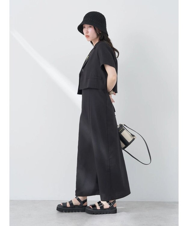 earth music&ecology リサイクルポリエステルブレンドキャミワンピース Black