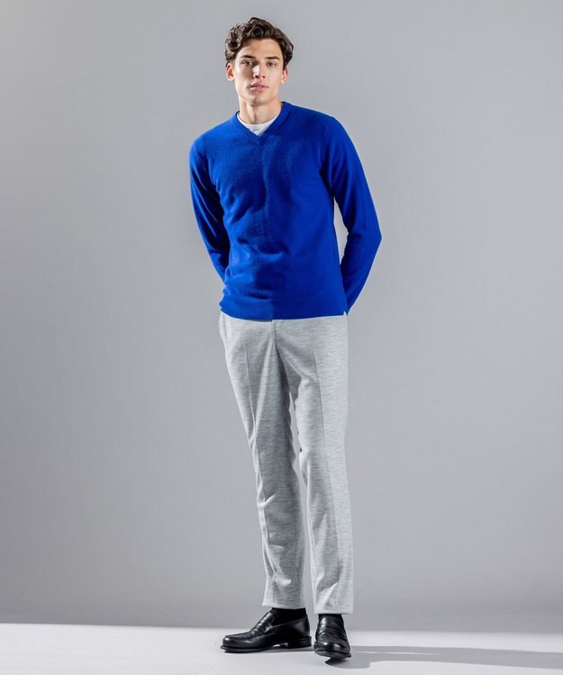 JOSEPH HOMME ピュアカシミヤ　Vネックニット ブルー系