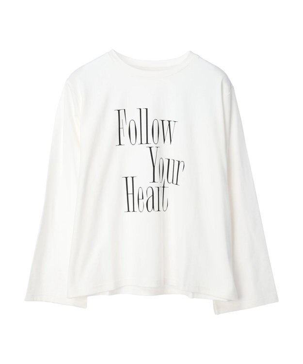 Green Parks ・Ｐｅｔｉｔ　Ｆｌｅｕｒ　ロゴｐｔフレアスリーブロンＴ Off White