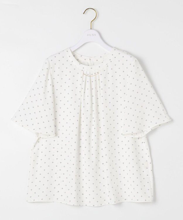 ANY SIS 【洗える】リュクスバーポイント ブラウス オフベース