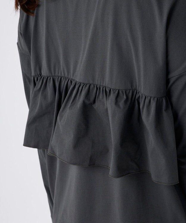 OP／FILA 【Ocean Pacific】バックフリルラッシュガード  レギンスセットウェア チャコールグレー