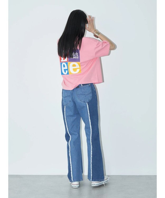 earth music&ecology Ｌｅｅ×ｅ．ｍ．ａ．ｅ　ＢＡＣＫ　ＰＲＩＮＴ　ＴＥＥ Pink