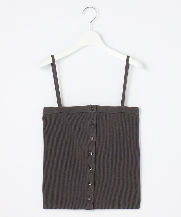 自由区 【洗える】ドライコットンハイゲージニット ビスチェ スレート