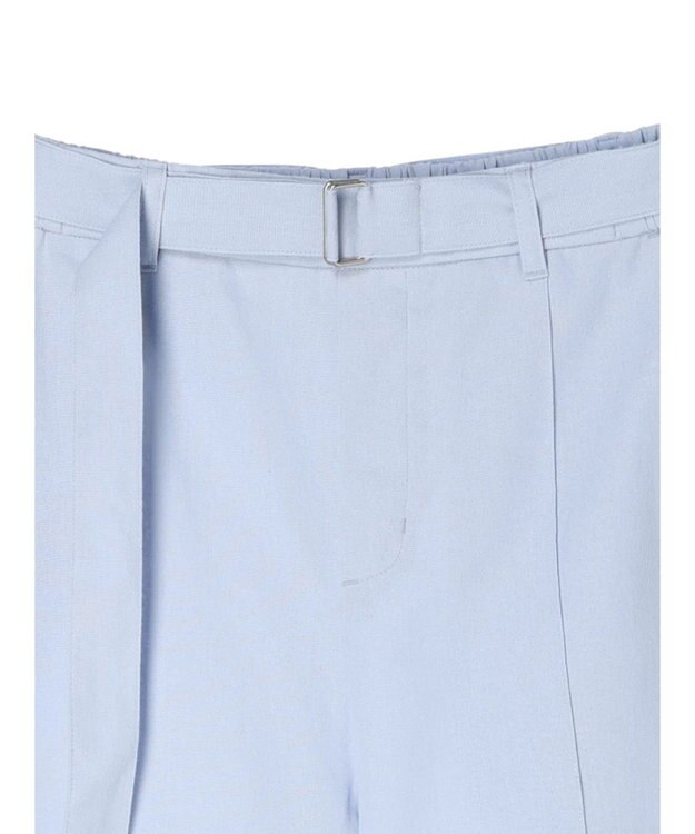 Green Parks 綿麻混バックルベルト付テーパードパンツ Grayish Blue