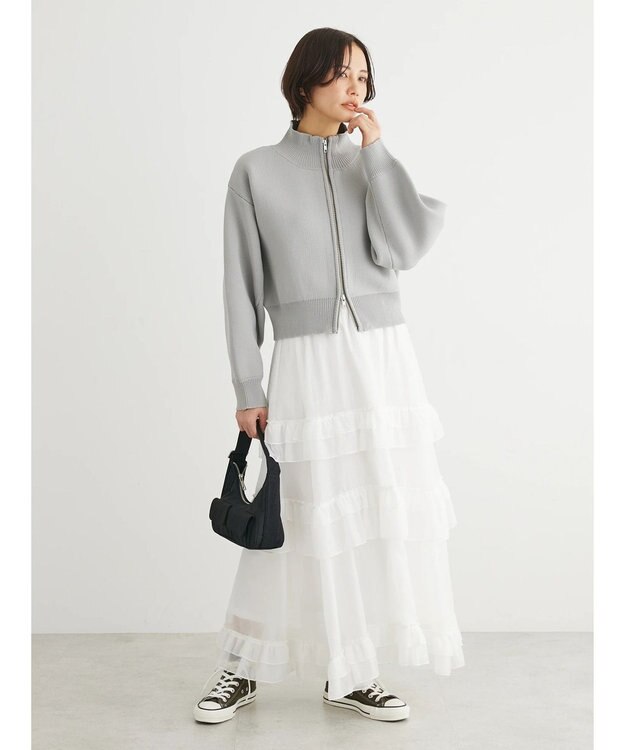 Green Parks ・ＥＬＥＮＣＡＲＥ　ＤＵＥ　シアーフリルティアードスカート Off White