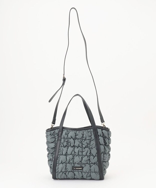 LA BAGAGERIE ポップコーンキルト2WAYトート Sサイズ ダークグレー