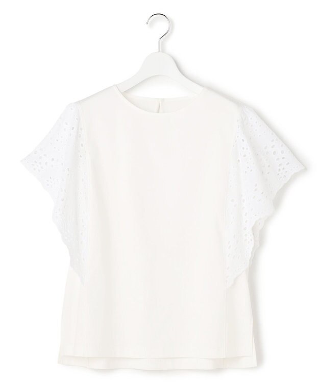 23区 【先行予約】カットワークエンブロイダリー デザインスリーブ トップス ホワイト系