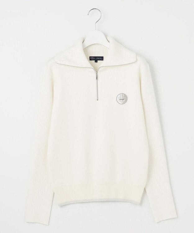 23区GOLF 【WOMEN】ストレッチモールハーフジップ ニット ホワイト系