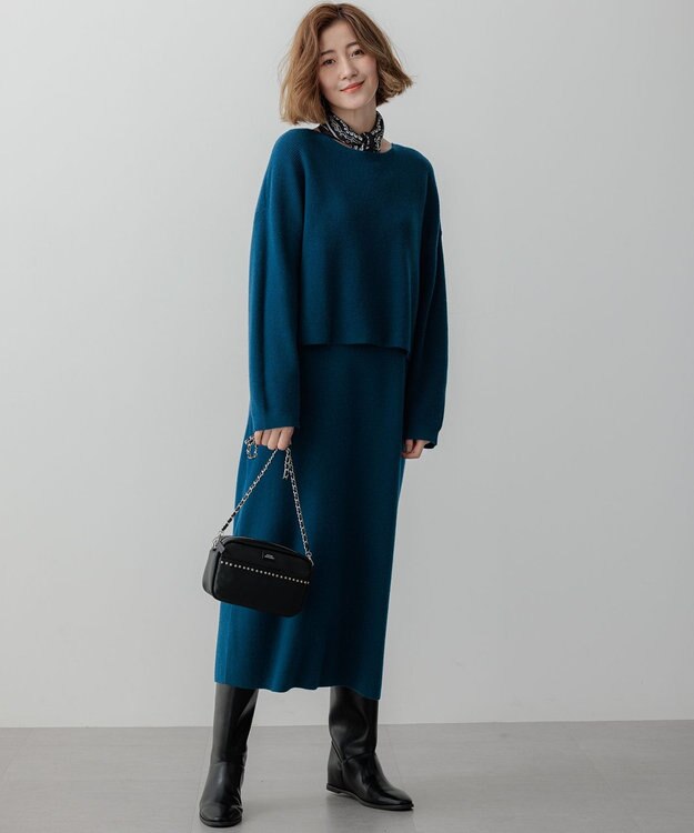 23区 レザー スタッズ ショルダーバッグ ブラック系