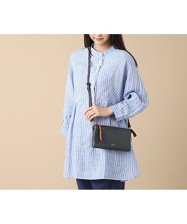 genten 【新色】タスカ お財布ショルダー ネイビー