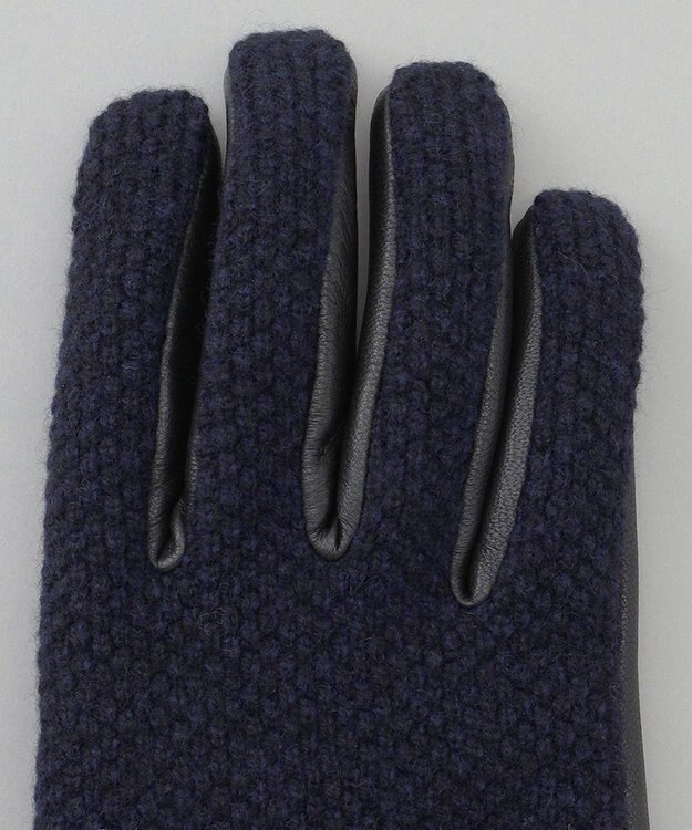 GOTAIRIKU 【スマホ対応】鹿の子ニット グローブ ネイビー系