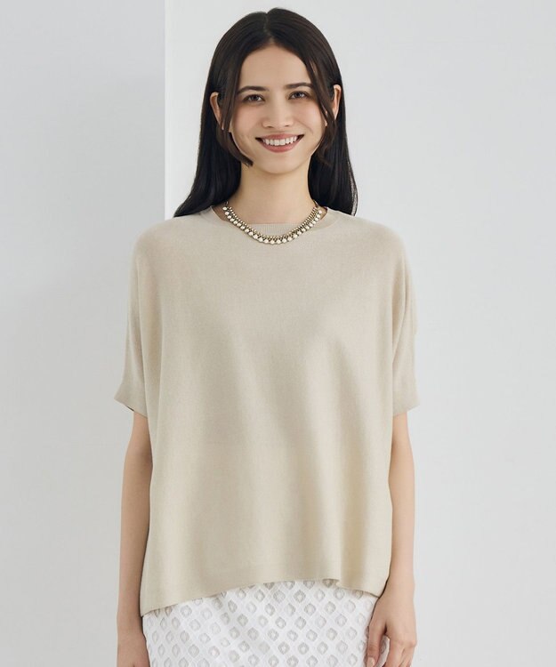 自由区 【カタログ掲載】ドライシアーファインゲージプルオーバー ニット ベージュ