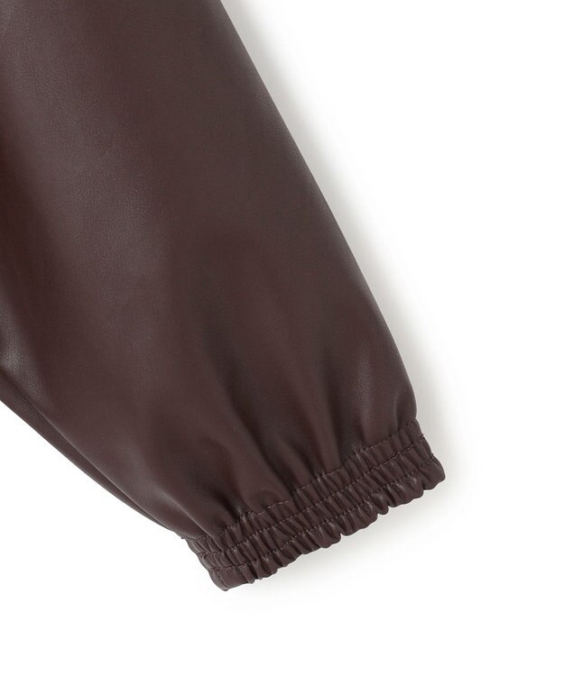 UNFILO MENS アラエルレザーライク ブルゾン ダークブラウン