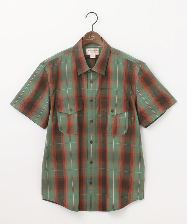 JOSEPH ABBOUD MOUNTAIN 【FILSON】WASHED SHORT SLEEVE FEARHER CLOTH SHIRT 黄緑系