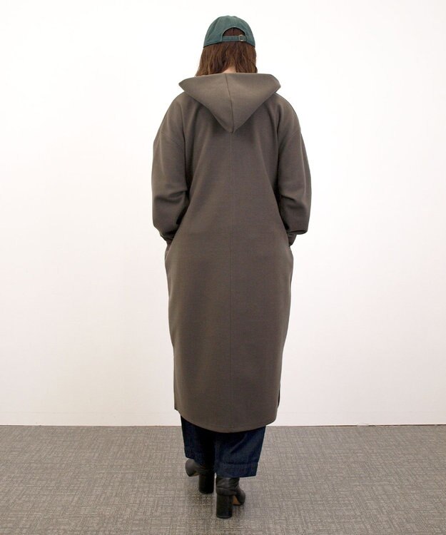 J.PRESS YORK STREET 【WOMEN】ウールライクジャージー フーデットロング ワンピース ブラウン系