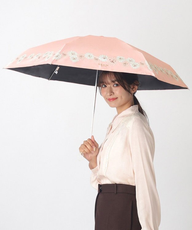 MOONBAT 【WEB限定】PAUL & JOE 晴雨兼用日傘 折りたたみ傘 クリザンテーム ／ 遮熱 遮光 UV ピーチ