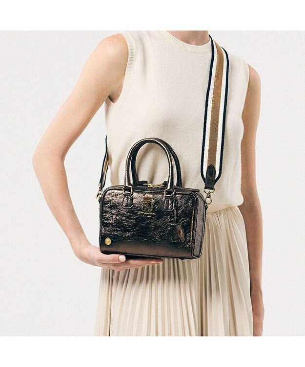 A.D.M.J. 【牛革】イタリアンレザークラックメタル2WAYボストンM ブロンズ