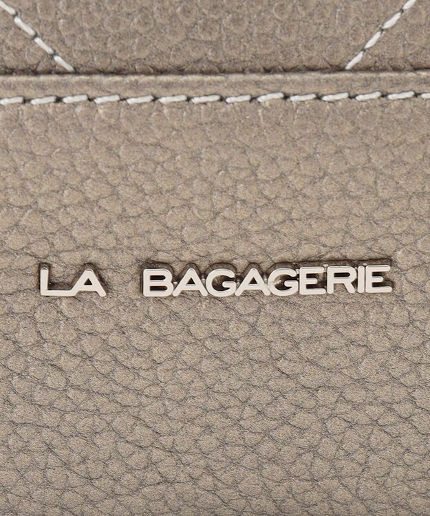 LA BAGAGERIE ラインストーンリベット　カウレザー2wayハンドバッグ ガンメタリック