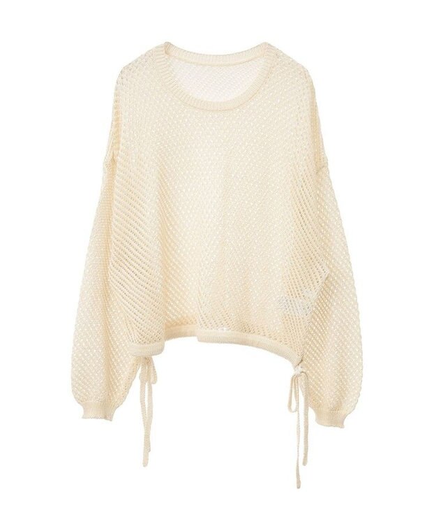 Green Parks ラメメッシュニットプルオーバー Ivory