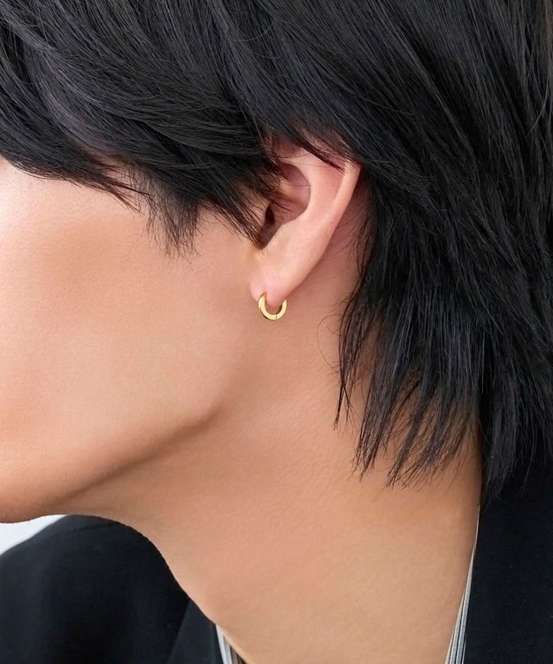 Phoebe 【金属アレルギー対応】ワンタッチメタルフープミニペアピアス  ゴールド/BOX付き ゴールド