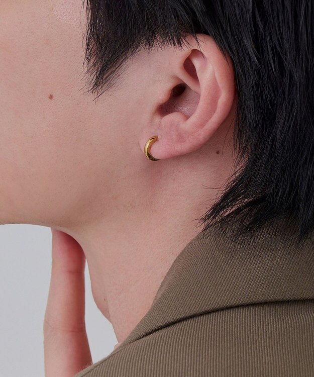 Phoebe 【金属アレルギー対応】ワンタッチメタルフープミニペアピアス  ゴールド/BOX付き ゴールド