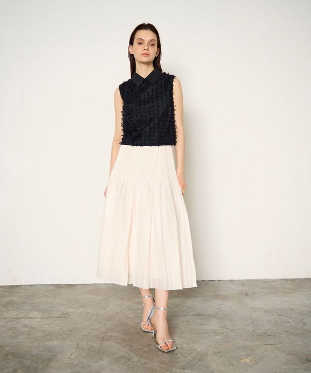 GRACE CONTINENTAL シアージャガード トップ ブラック