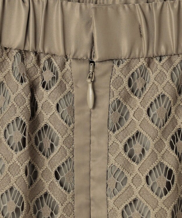 自由区 【SHIHOさん着用・こだわり素材・セットアップ対応】パネルレース スカート カーキ