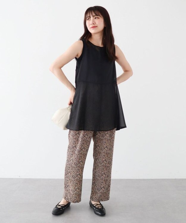 Green Parks ・ＥＬＥＮＣＡＲＥ　ＤＵＥオーガンジーノースリチュニック Black