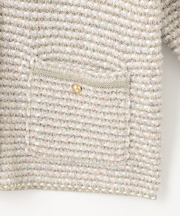 自由区 S ツイード調ニット ジャケット ベージュ系