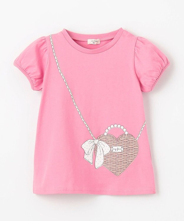ANY KIDS 【WEB限定】7days プリント 半袖 Tシャツ ピンク×ポシェット