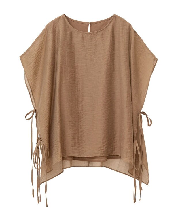 YECCA VECCA サイドリボンシアーレイヤードプルオーバー Dark Green