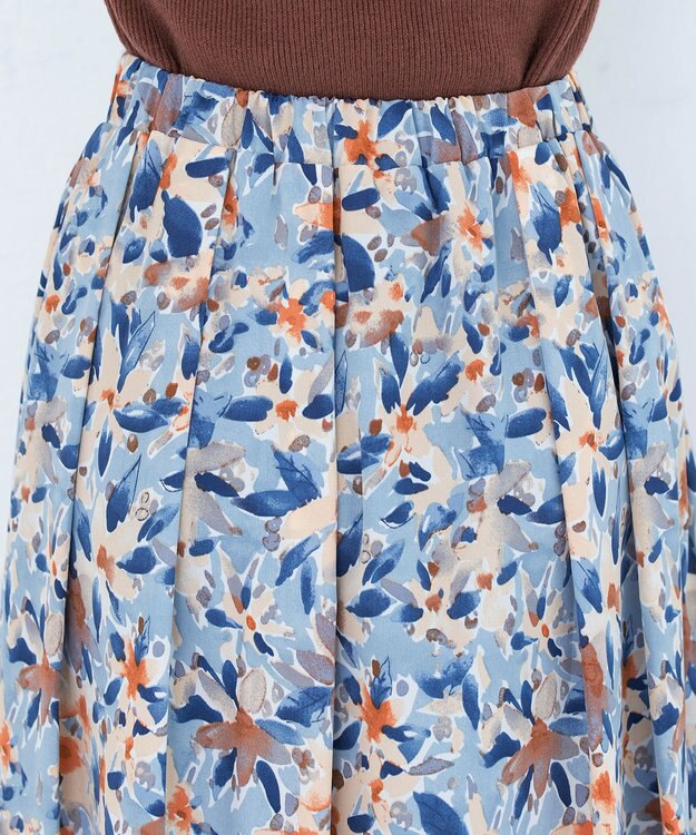 Tiaclasse 【SET UP】幅広いアイテムと相性抜群のニットトップスと女性らしさ溢れるスカートセット ブラウンオレンジ