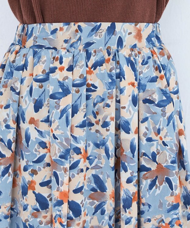 Tiaclasse 【SET UP】幅広いアイテムと相性抜群のニットトップスと女性らしさ溢れるスカートセット ブラウンオレンジ