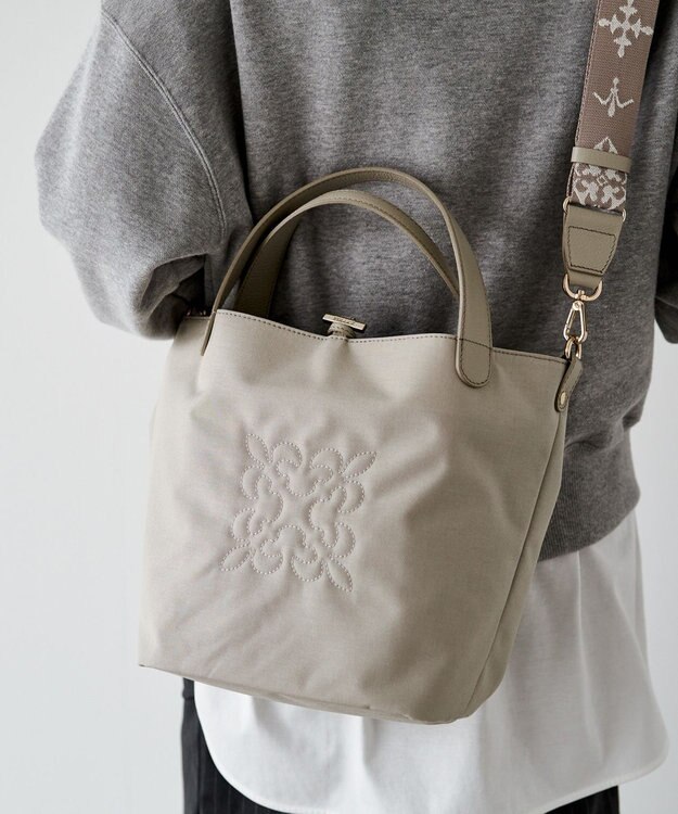 russet 《WEB限定》コーデュラナイロン2WAYミニトートバッグ(CE-1673-WEB) L.Greige