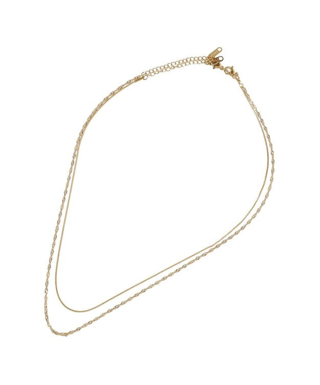 YECCA VECCA 【2本SET】ステンレス2連ネックレス Gold