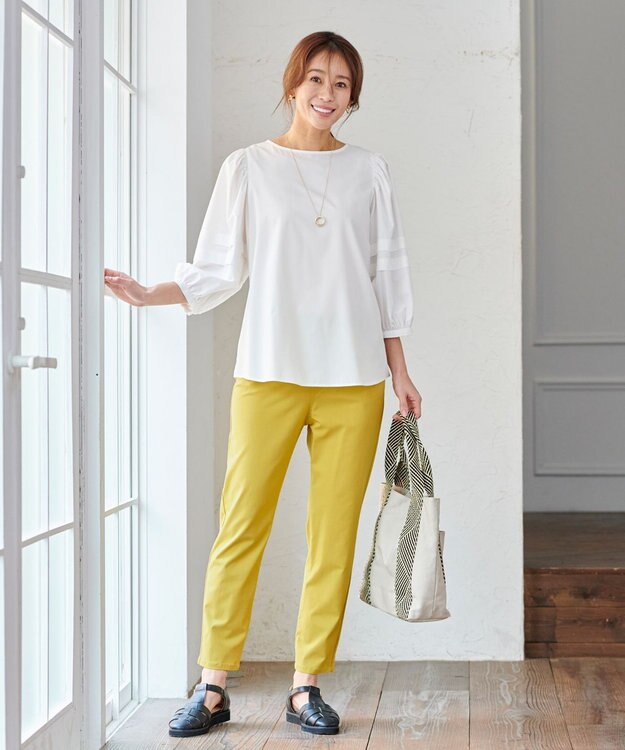 ANY L 【ウエストゴム/ストレッチ】大人の７daysデイリーパンツ イエロー