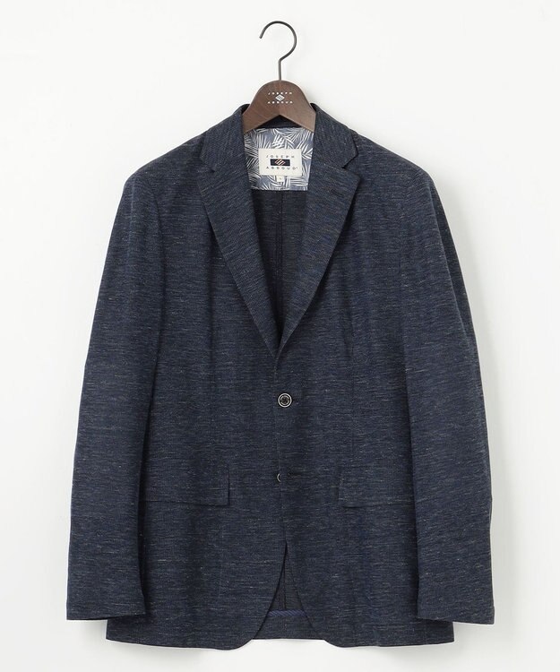 JOSEPH ABBOUD 【清涼感/軽量】リネンTOPピケ ジャケット ネイビー系