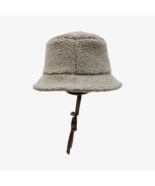 林八百吉商店 un chapeau 耳付きボアバケット ブラウン