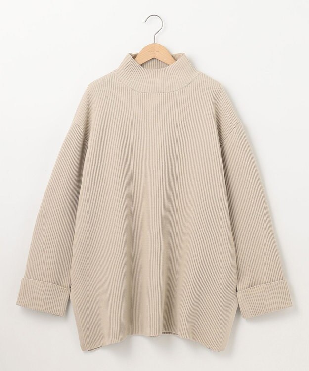 SHARE PARK LADIES エステルニットハイネックプルオーバー ライトグレー系