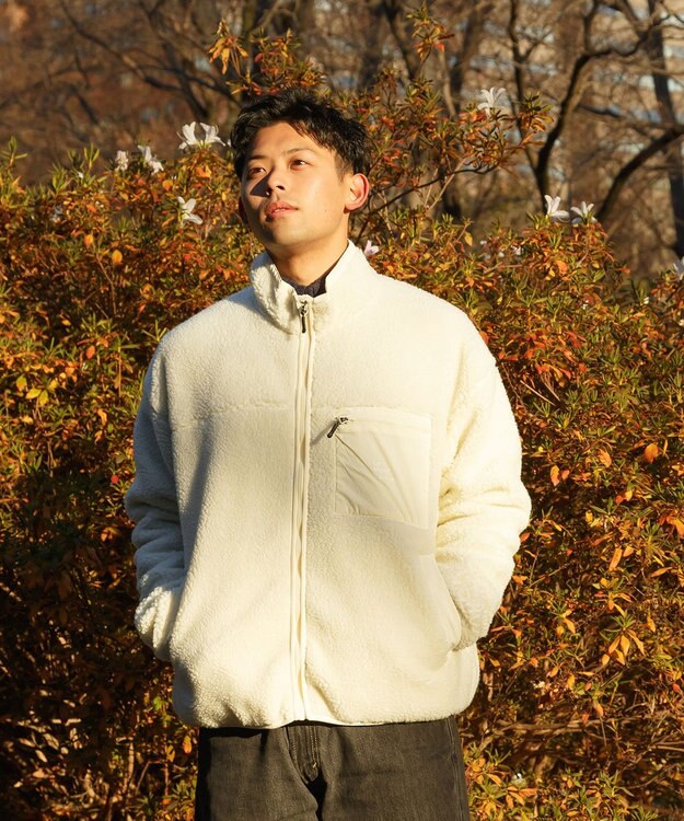 SHARE PARK MENS 【UNISEX】ボアフリースジャケット（L・XLサイズ） ホワイト